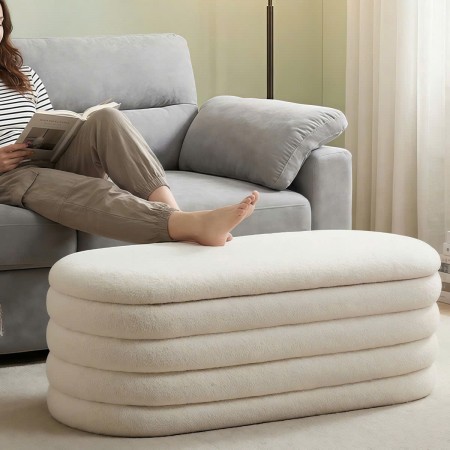 88010013 : Ghế Băng Hình Bầu Dục - Trắng Dove